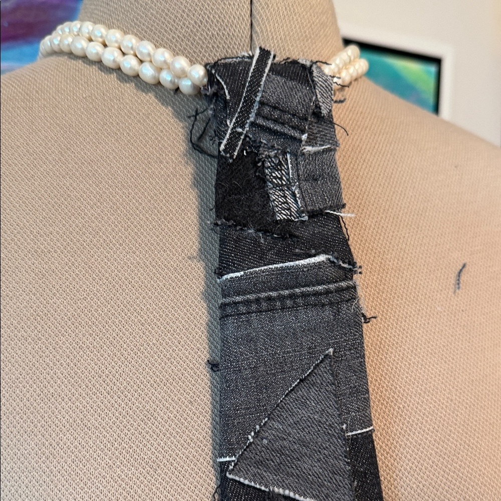 Unique Black And Gray Patchwork Tie - image 3